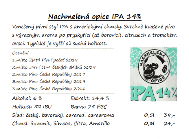 Nachmelena opice IPA 14